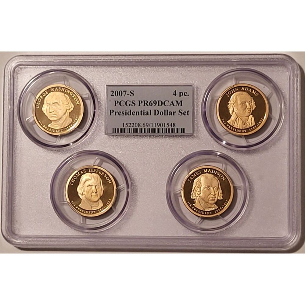 2007 S Presidential 4-Coin Dollar Set Proof PR69 DCAM PCGS